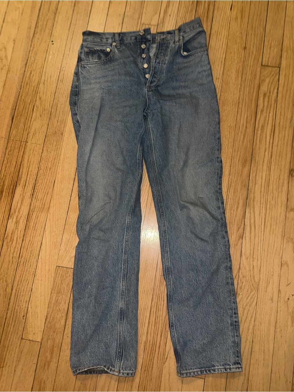Agolde Medium Wash Button-Fly Denim Jeans